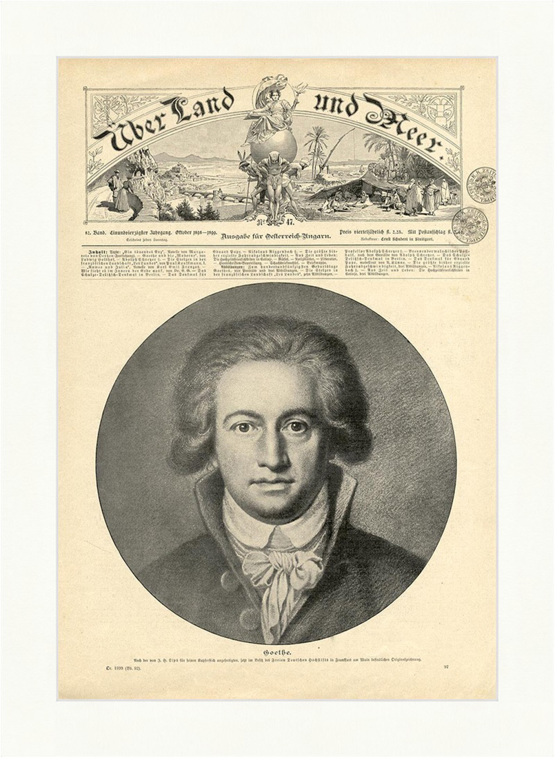 Goethe Deutsche Dichter Naturwissenschaftler Sturm und Drang Holzstich