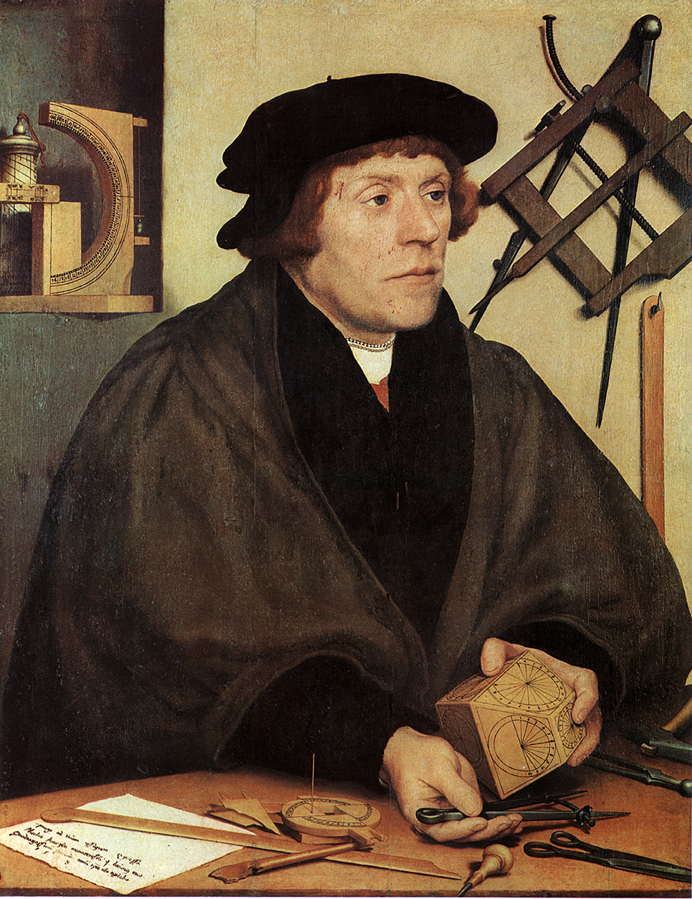 Bildnis des Nikolaus Kratzer Hans Holbein Astronom Porträt Bütten H A3