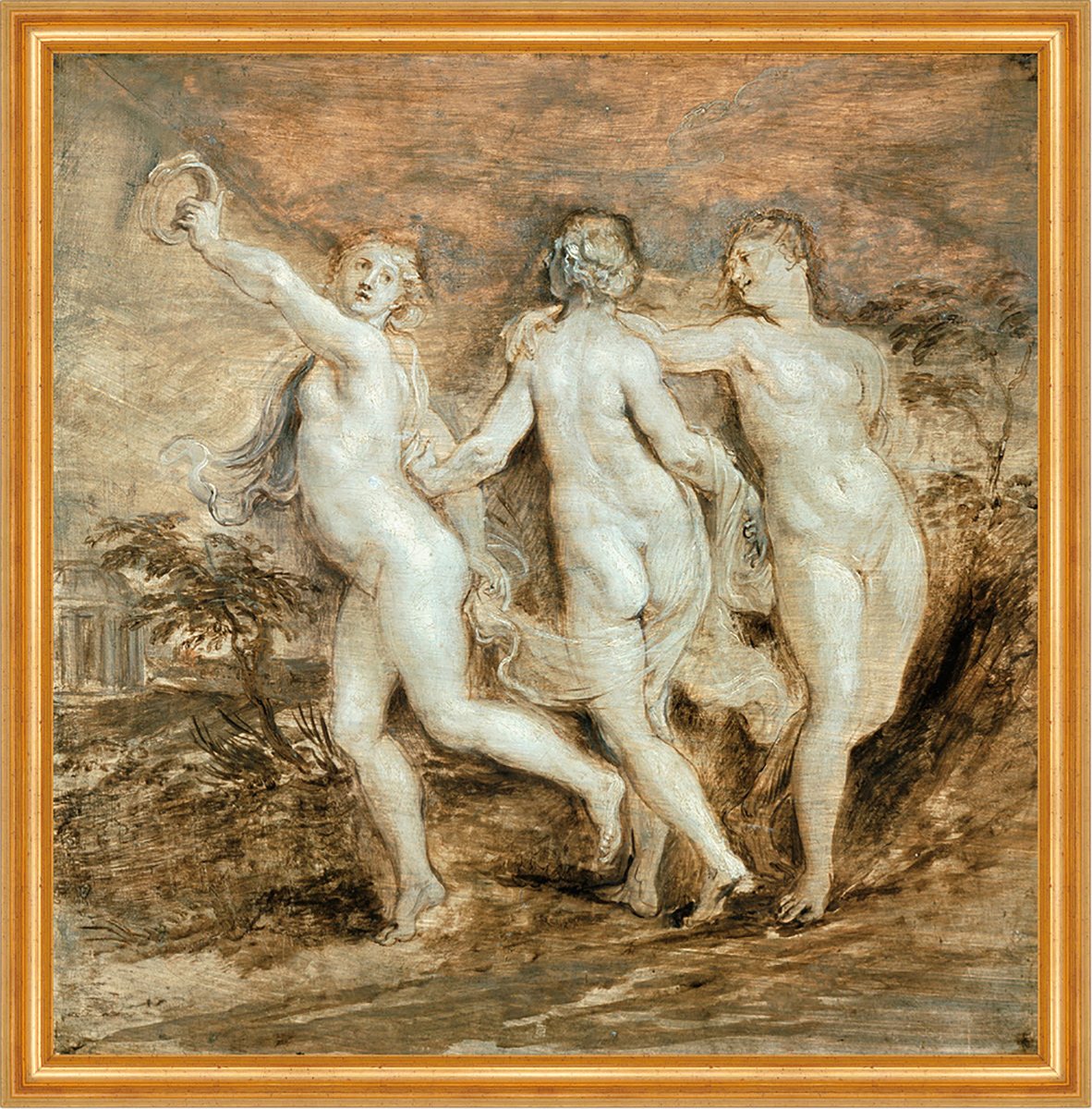 The Three Graces Peter Paul Rubens Frauen Tamburin Grazien Nackt B A1 03072