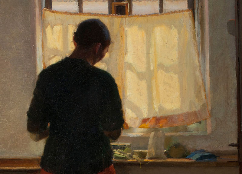 The maid in the kitchen Anna Ancher Dienstmädchen Fenster Faks_B 00524 