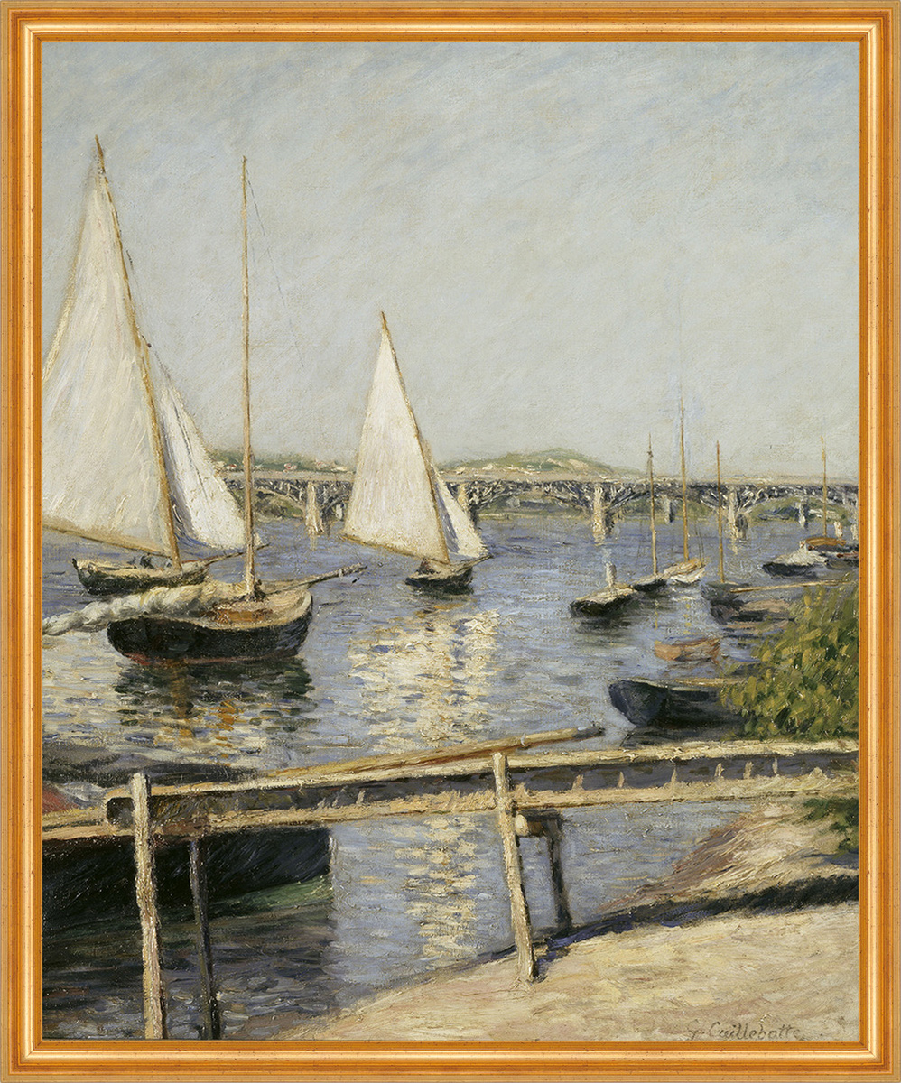 Sailing Boats at Argenteuil Gustave Caillebotte Segelboote Brücke B A2 02161