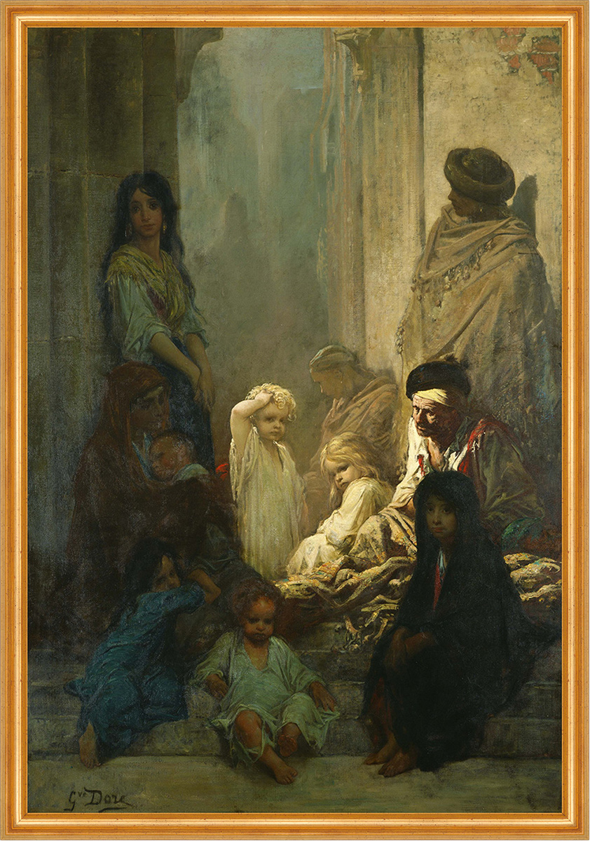 La Siesta, Memory of Spain Gustave Dore Kinder Familie Brauch Ruhen B A2 02178