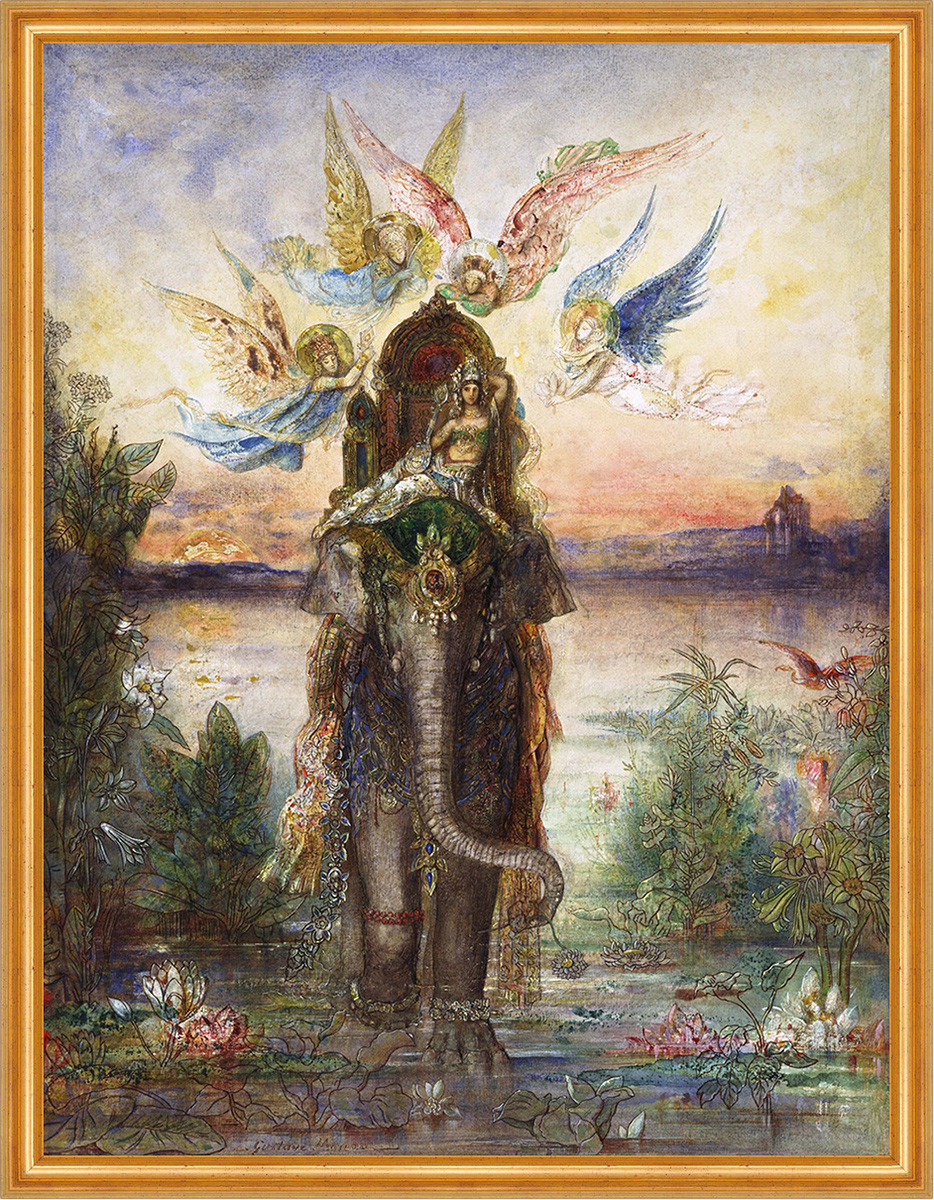 The Sacred Elephant, Peri Gustave Moreau Sankt Heilig Engel Elefant B A2 02181