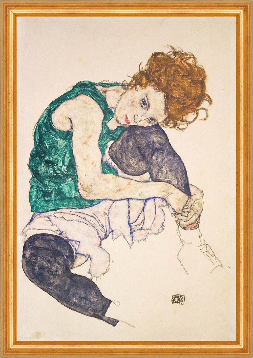 SEDILE fine Donna con GINOCCHIERA GINOCCHIO Adele Harms Egon Schiele B a1 01633