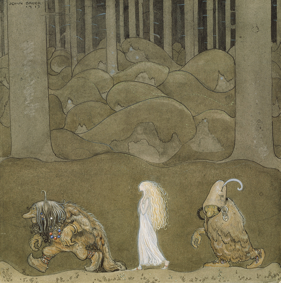 The Princess and the Trolls John Bower Prinzessin Trolle Wald Bäume B A3 02595