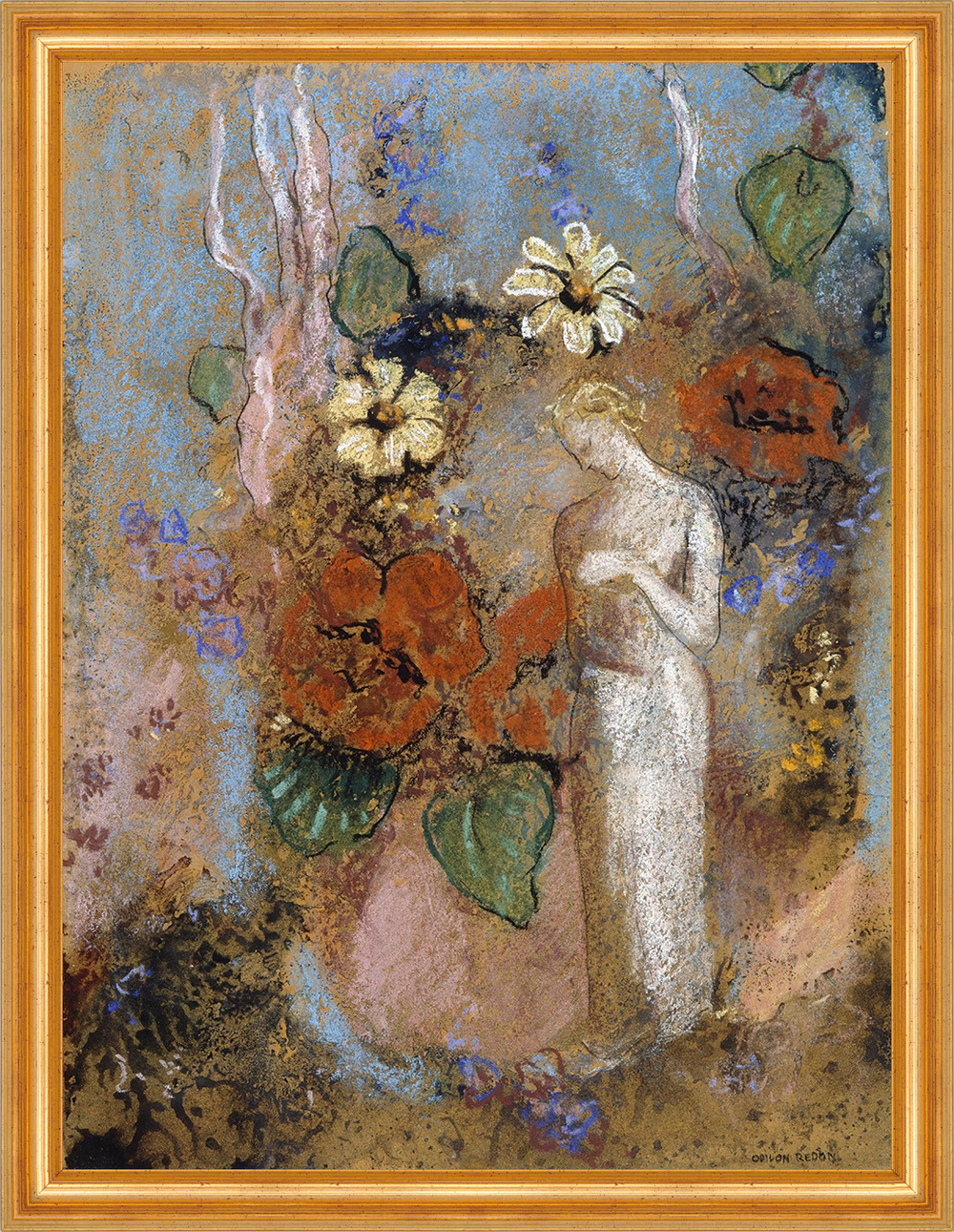 Pandora Odilon Redon griechische Mythologie Blumen Frauen B A3 02940