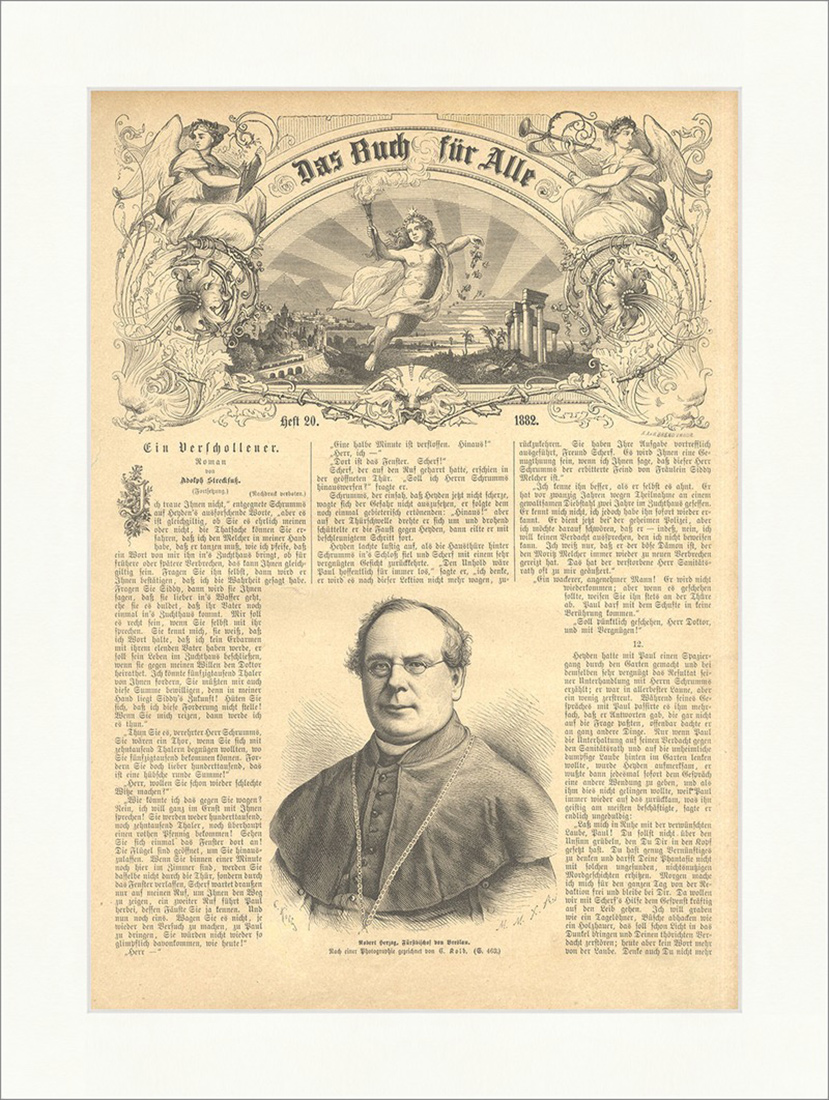Robert Herzog, Fürstbischof von Breslau Kolb Kath. Kirche Holzstich E 14845