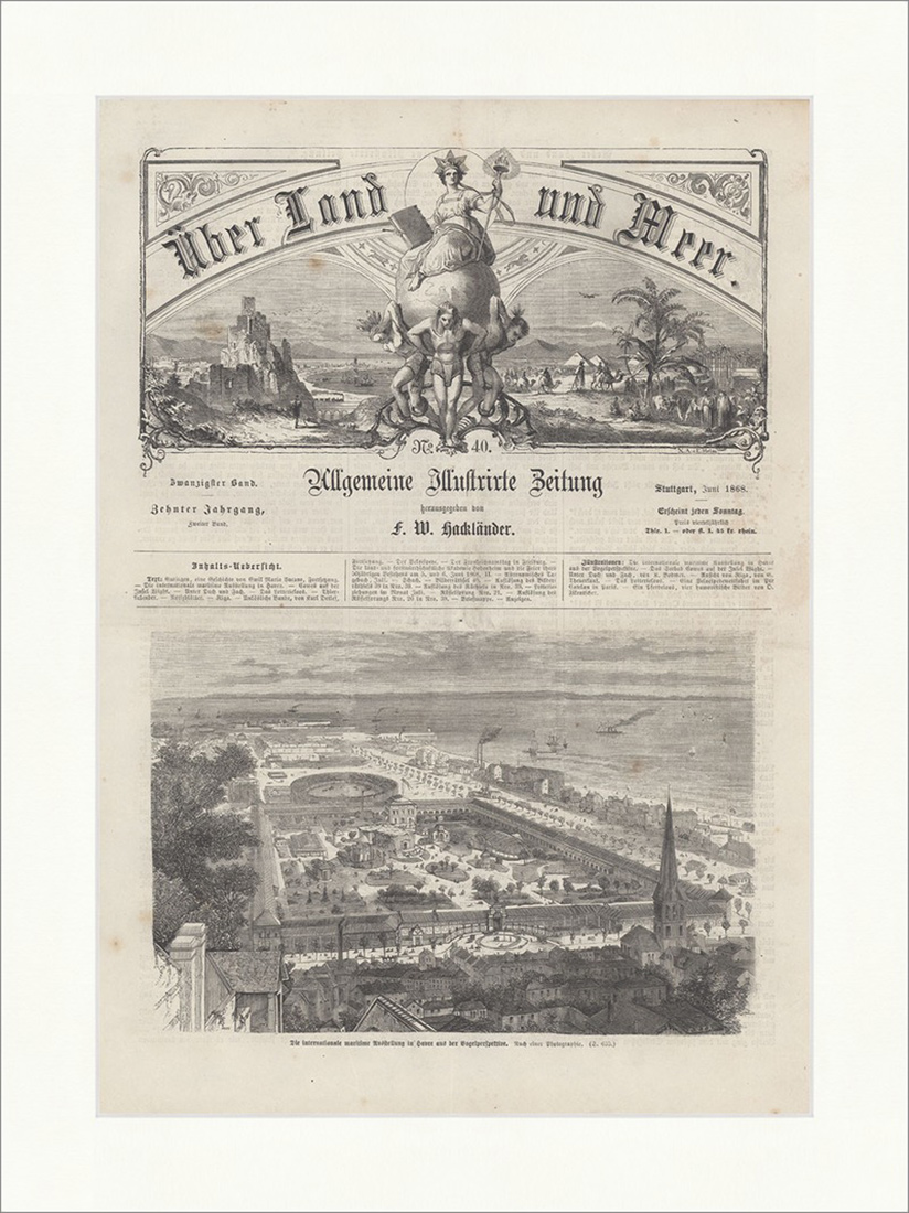 Internat. maritime Ausstellung in Havre Frankreich Messe Holzstich E 18561
