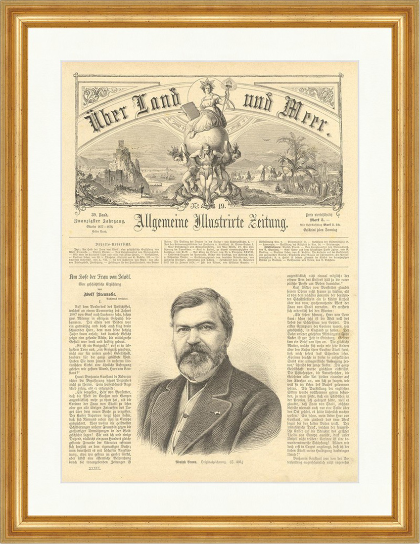 Adolph Braun Holzstich französicher Textildesigner Fotograf Blume E 1937 Gerahmt