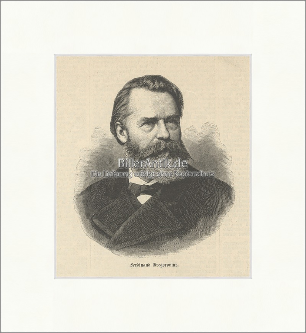 Ferdinand Gregorovius Schriftsteller Historiker Byzantinist Holzstich E