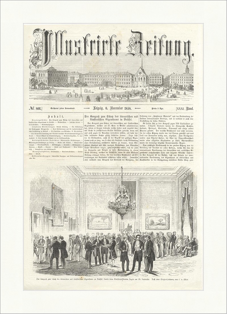 Kongreß, Schutz d. literarischen und Künstler. Eigentums Rogier Holzstich E 5107