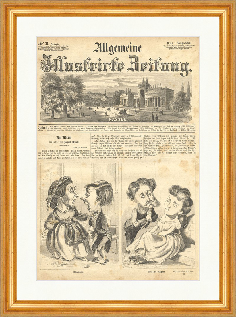 Dissonanz, Noli me tangere Chr. Förster Streit Reue Holzstich E 9816 Gerahmt