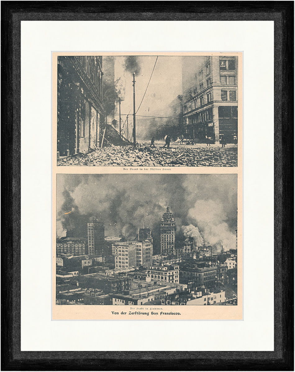 Die Zerstörung San Franciscos F_Vintage 01578 Gerahmt