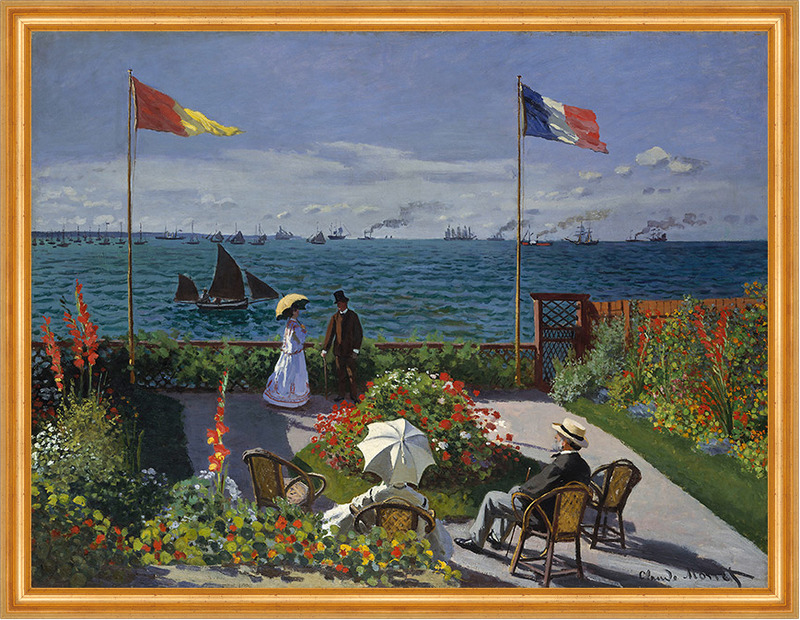 Terrasse bei Le Havre Claude Monet Familie Vater Segelschiffe LW H A1