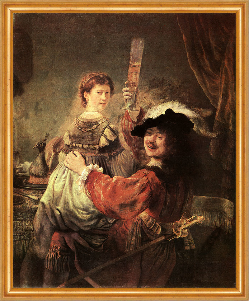 Selbstbildnis Mit Saskia Rembrandt Freude Hut Trinken Vertraut Lw H 0356 Ebay