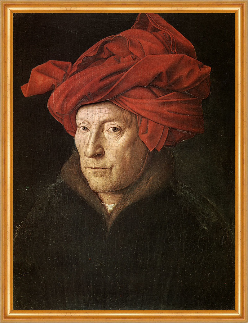 The Man with the Turban Jan Van Eyck Self-portrait view Portrait LW H ...