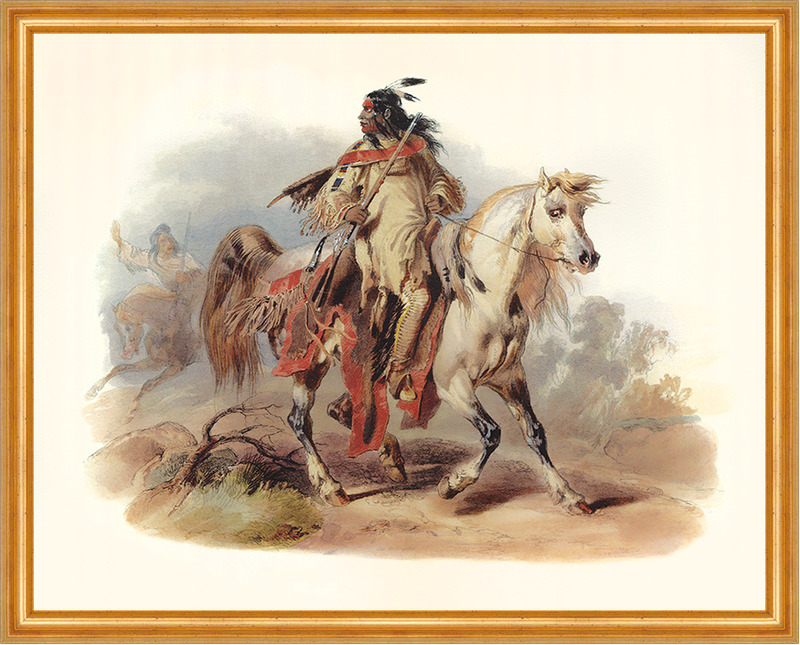 Blackfoot Indianer Auf Jagd Kriegsbemalung Bodmer A2 Goldrahmen Indianer 961 Ebay