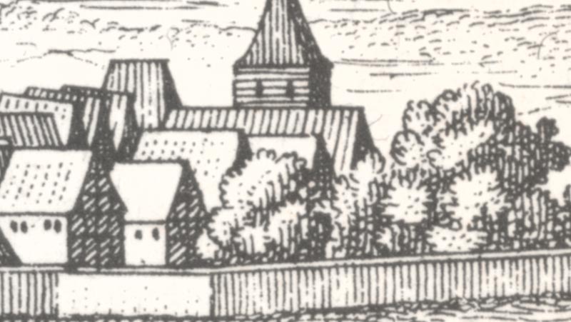 Mengenhausen Mengeringhausen Wasserburg St Georg Kirche Skulpturen Merian 0044