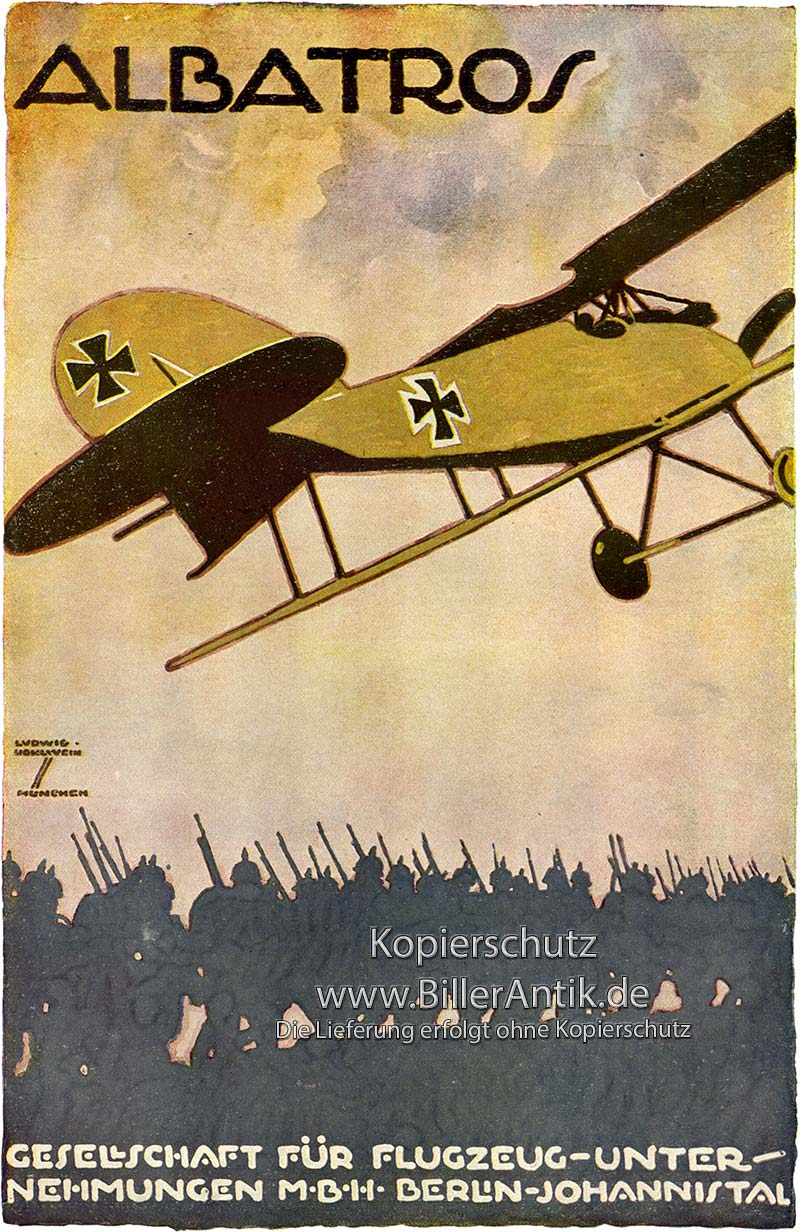 Albatros Gesellschaft für Flugzeug Unternehmungen Plakat Braunbeck Motor A3 082