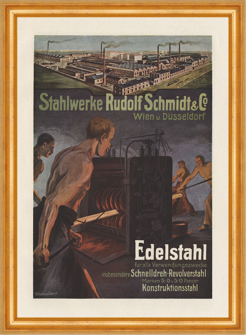 Rudolf Schmidt Stahlwerke Wien Dusseldorf Plakat Braunbeck Motor A3 330 Gerahmt Ebay