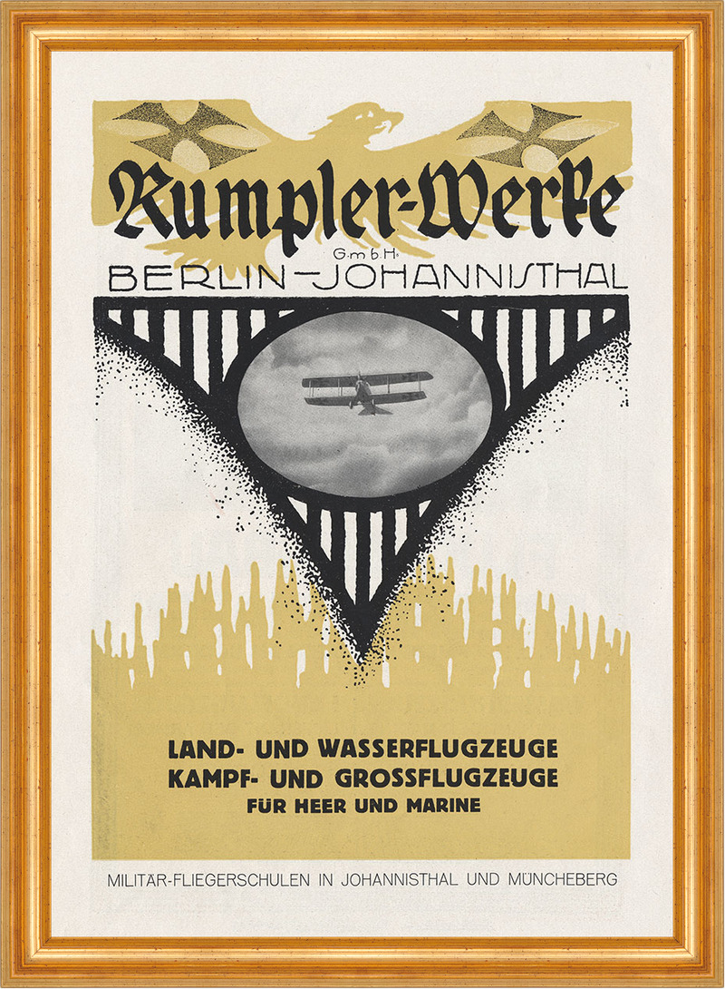 Rumpler Werke AG Berlin Taube Flugzeugwerke Plakat Braunbeck Motor A3 081 