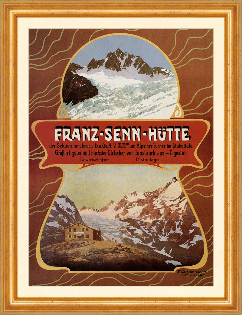 Franz Senn Hütte Stubaital Gletscher Sektion Innsbruck Plakate A3 412 Gerahmt