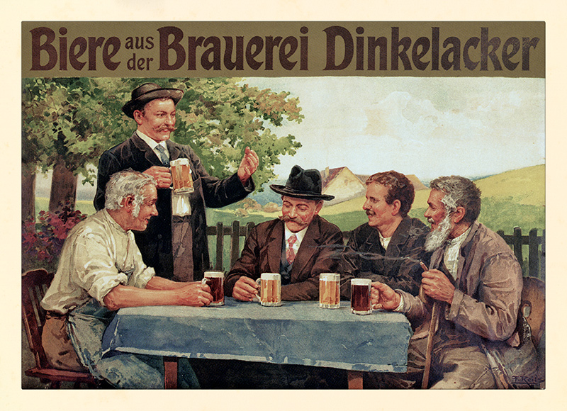 Biere aus der Brauerei Dinkelacker Reils Werbung Krug Schwaben Plakate A3 423