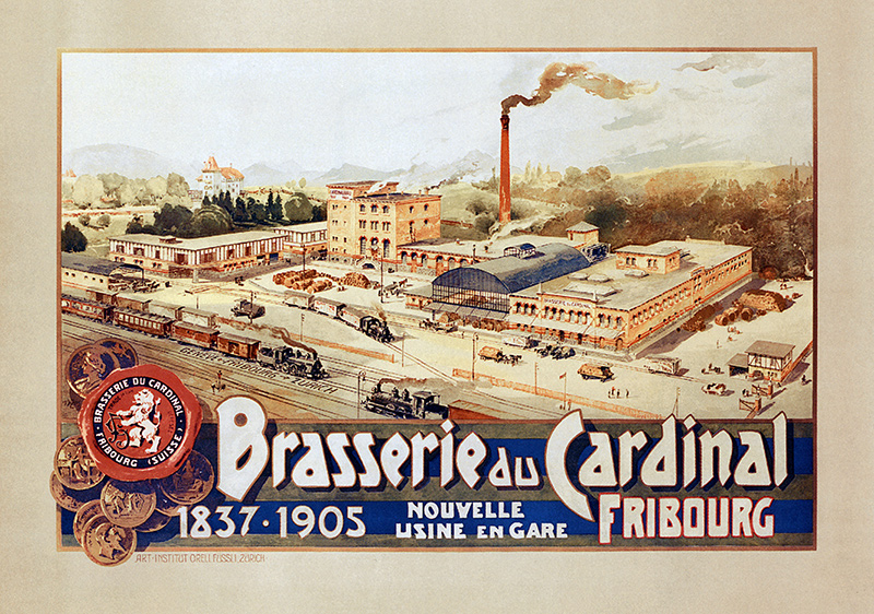 Brasserie du Cardinal Fribourg Freiburg Brauerei Schienenverkehr Plakate A3 427