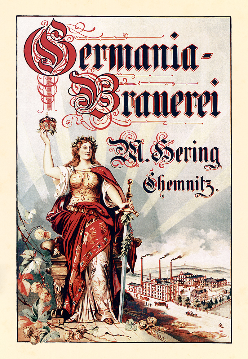 Germania Brauerei Hering Chemnitz Sachsen Bier Krone Kunstdruck Plakate A3 428
