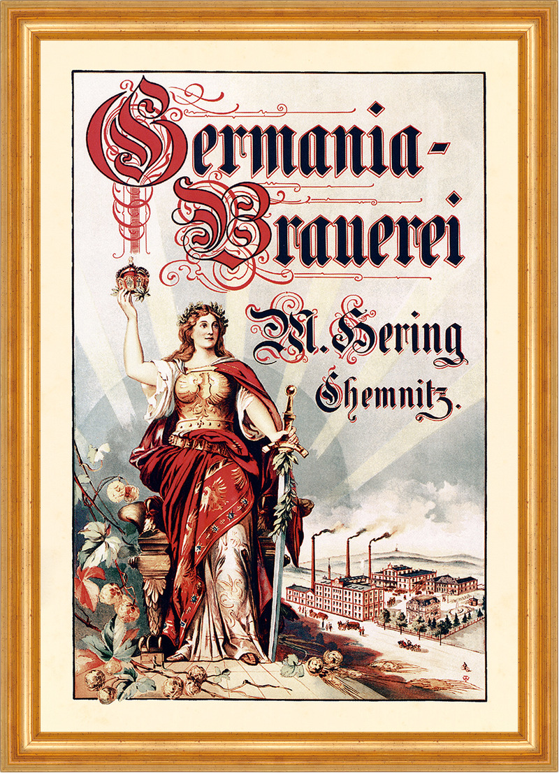 Germania Brauerei Hering Chemnitz Sachsen Bier Kunstdruck Plakate A3 428 Gerahmt