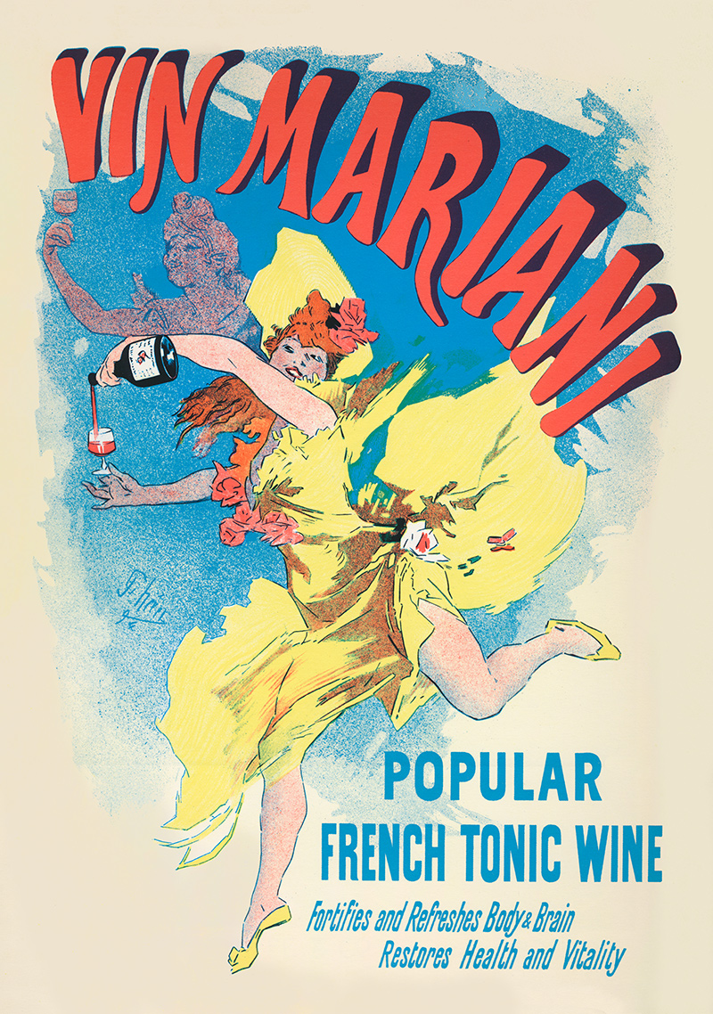Vin Mariani French Tonic Wine Jugendstil Flasche Jules Cheret Plakate A3 436