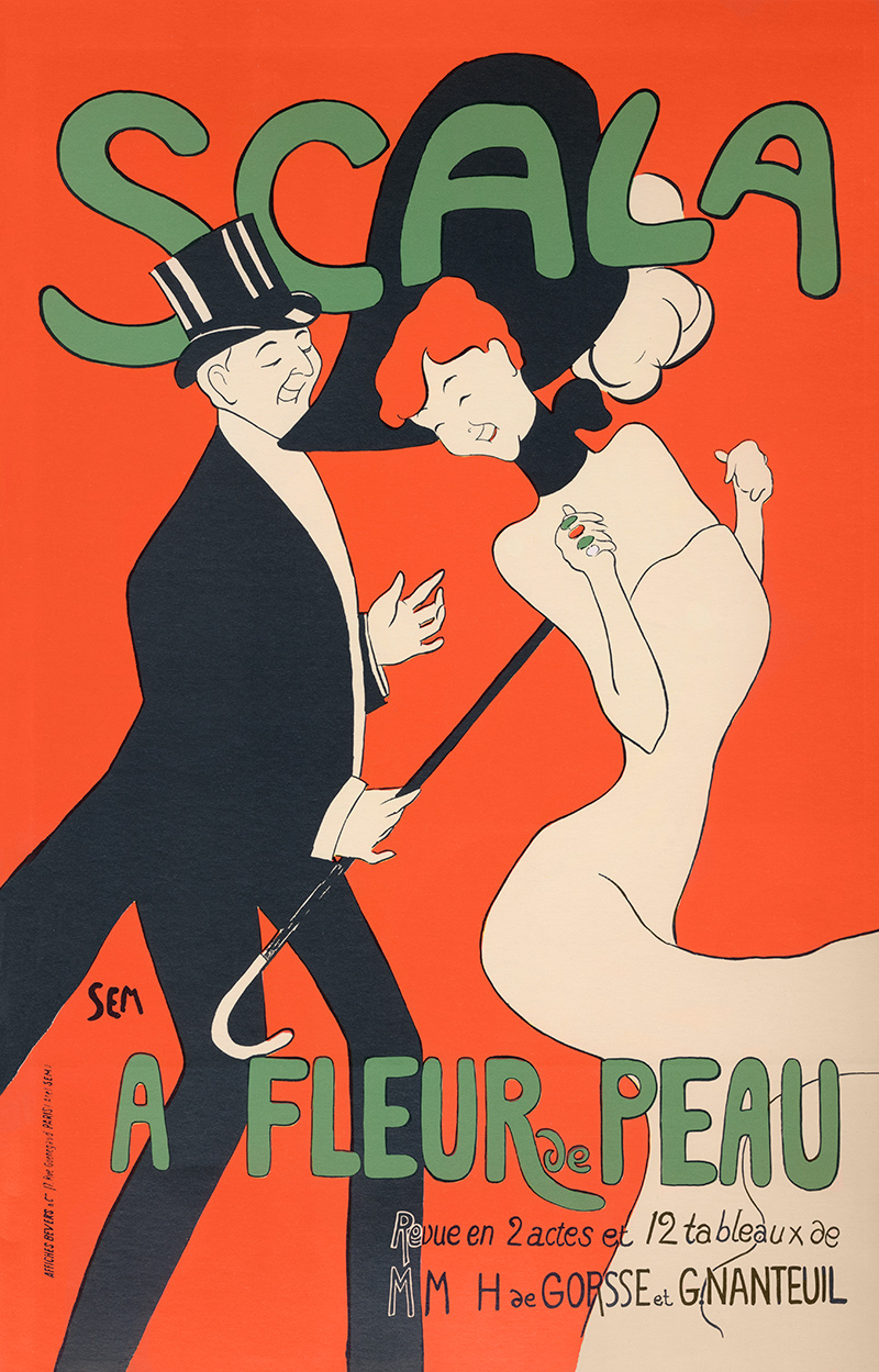 Scala a Fleur de Peau Jugendstil Georges Goursat Revue 2 Akte Plakate A3 438