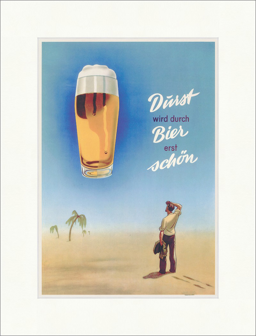 Durst Wird Durch Bier Erst Schon 1955 Werbeplakat Kunstdruck Plakatwelt 161 Ebay