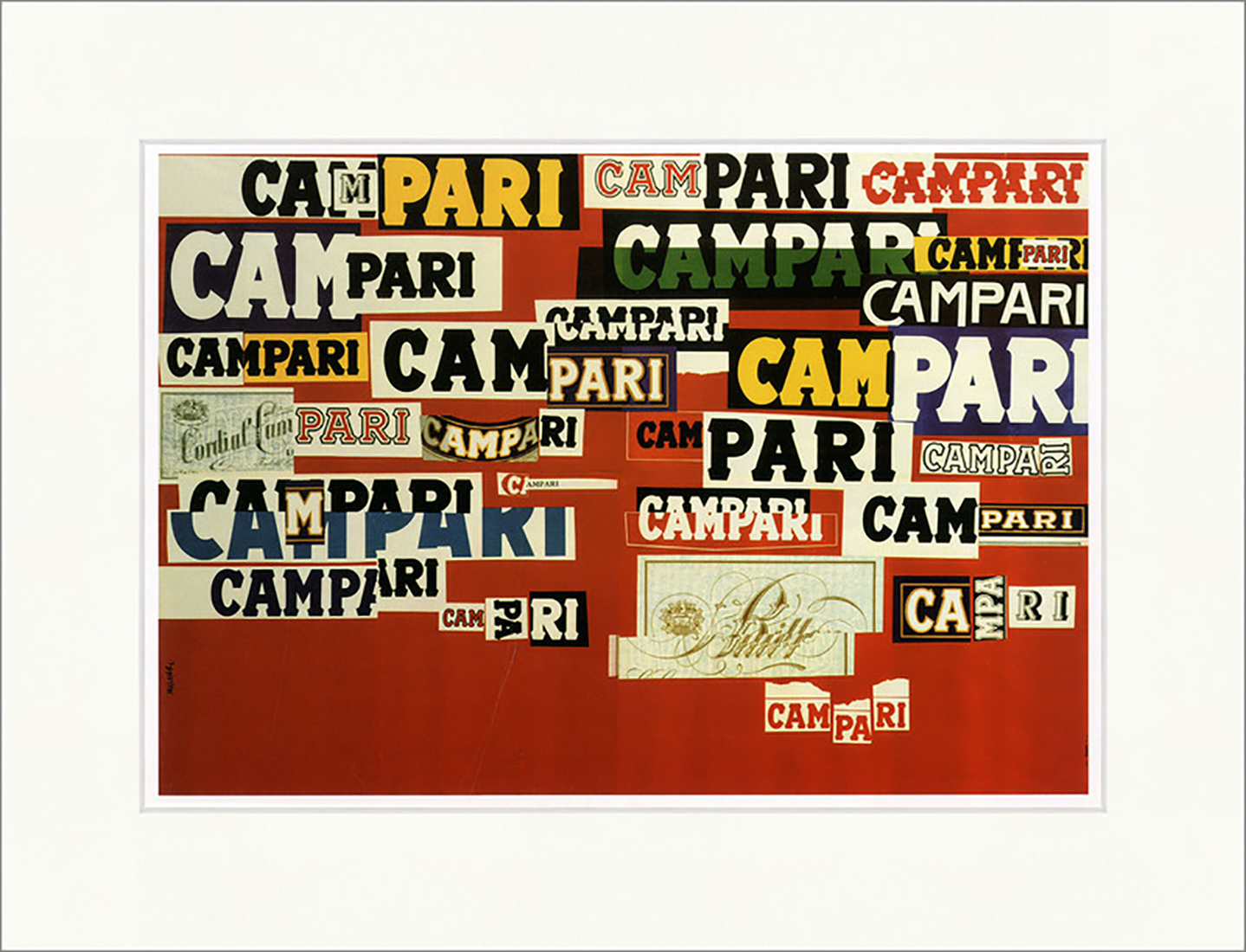 Campari. Werbeplakat von 1965 Aperitif Bruno Munari Kunstdruck