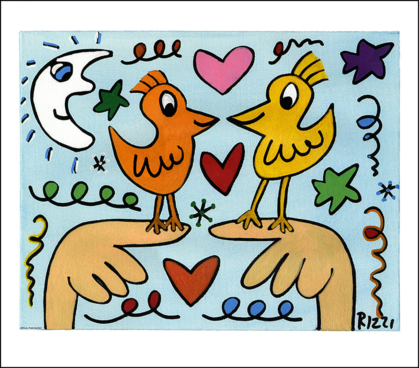 Love those Lovebirds PopArt Liebe Vögel Herz Kunstdruck Poster 