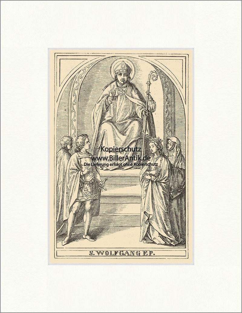 Der heilige Wolfgang Bischof Regensburg Bayern St. Holzstich Sankt A6